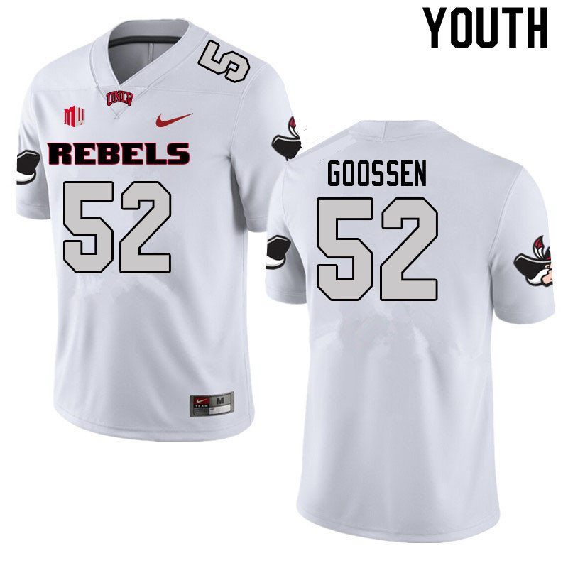 Youth #52 Rex Goossen UNLV Rebels College Football Jerseys Sale-White - Click Image to Close